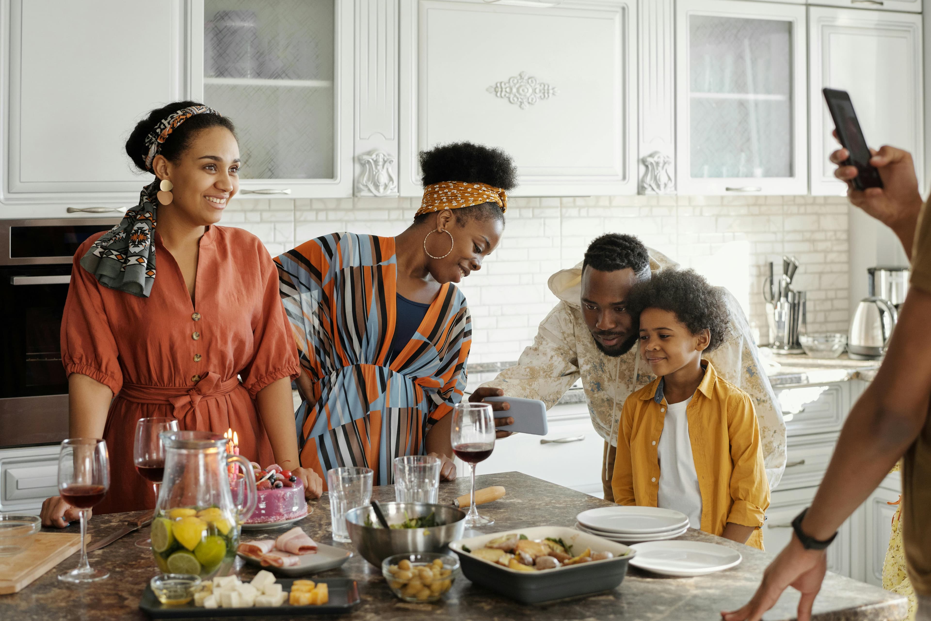 Family cooking together